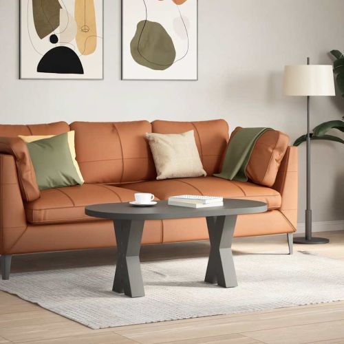Крака за масичка за кафе, X-образни, 2 бр., антрацит, 28 x (42-43) см, стомана
