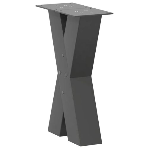 Крака за масичка за кафе, X-образни, 2 бр., антрацит, 28 x (42-43) см, стомана