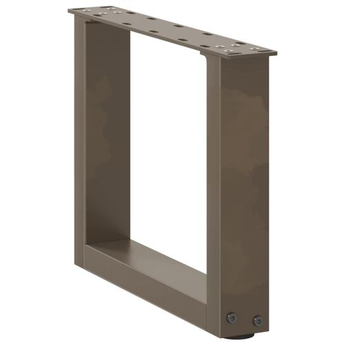Крака за масичка за кафе, U-образни, 2 бр., естествена стомана, 40 x (30-31) см, стомана