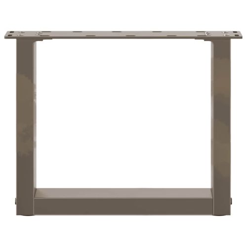 Крака за масичка за кафе, U-образни, 2 бр., естествена стомана, 40 x (30-31) см, стомана