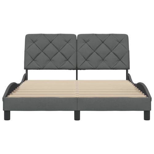 Рамка за легло без матрак, тъмносива, 120x200 см, плат