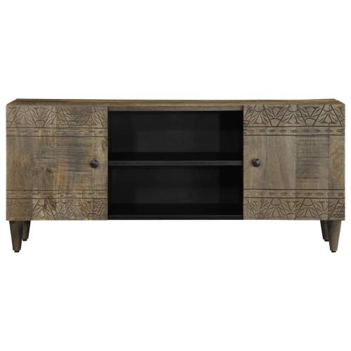 ТВ шкаф Светло сив 105x33,5x46 cm Масивна дървесина Манго