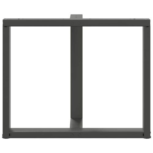 Крака за трапезна маса, Т-образни, 2 бр., антрацит, 100x35x(72-73) см, стомана