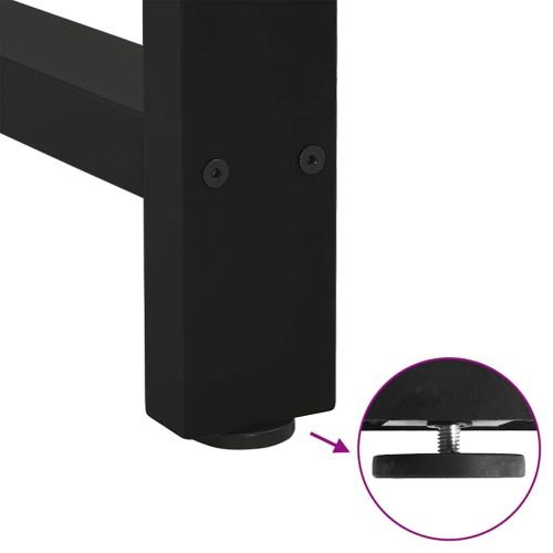 Крака за трапезна маса, черни, 2 бр., 100 x (72-73) см, стомана