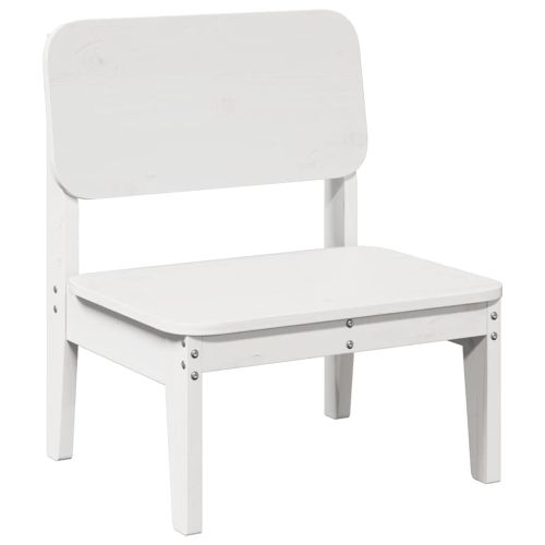 Градински стол бял 60x52,5x72 cm масивна дървесина бор