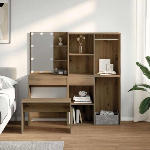 Комплект тоалетка с LED Artisan Oak Engineered Wood