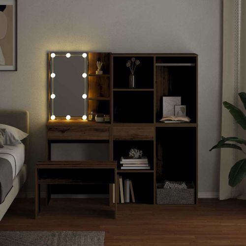 Комплект тоалетка с LED Artisan Oak Engineered Wood
