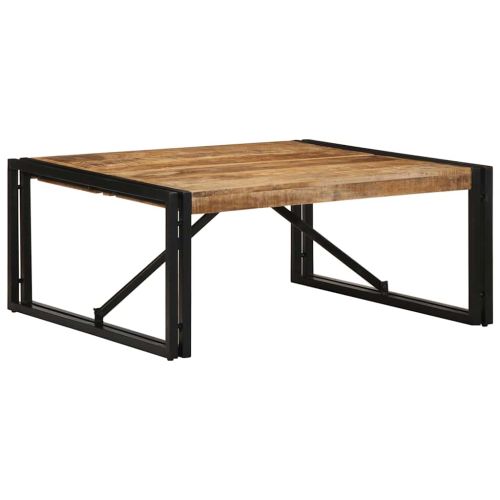 Масичка за кафе 80x80x35 cm Масивна груба дървесина Манго