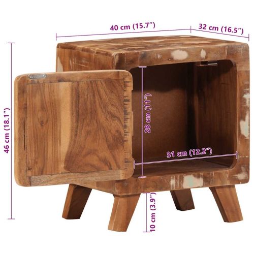 Нощно шкафче 40x32x46 cm Масивна дървесина Възстановена