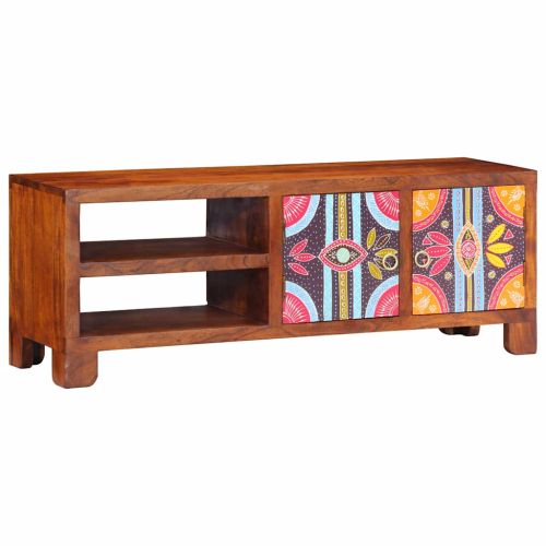 ТВ шкаф Multicolour 110x30x40 масивна дървесина акация