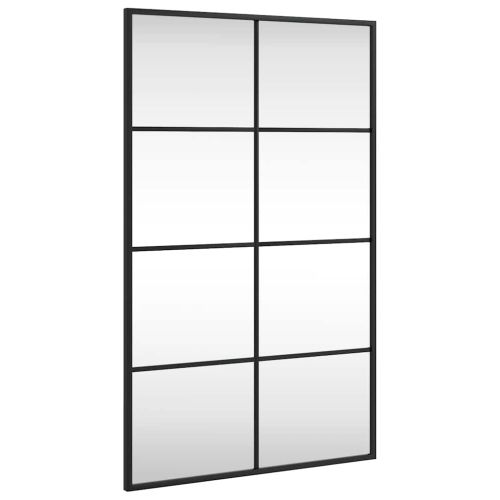 Стенно огледало, черно, 50x80 см, правоъгълно, желязо