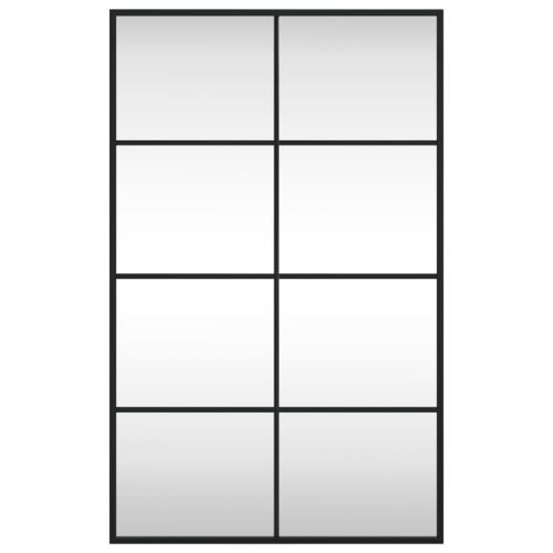 Стенно огледало, черно, 50x80 см, правоъгълно, желязо