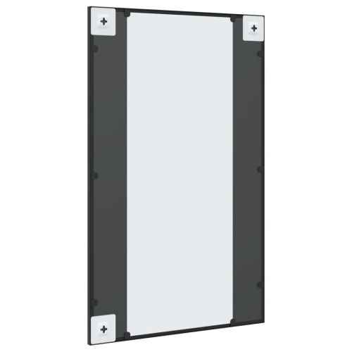 Стенно огледало, черно, 50x80 см, правоъгълно, желязо