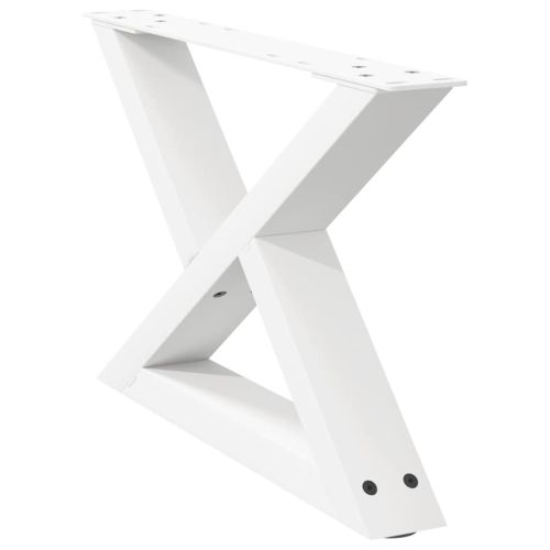 Крака за масичка за кафе, 2 бр., бели, 60 x (30-31,3) см, стомана