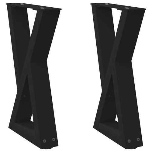 Крака за масичка за кафе, 2 бр., черни, 28 x (42-43,3) см, стомана