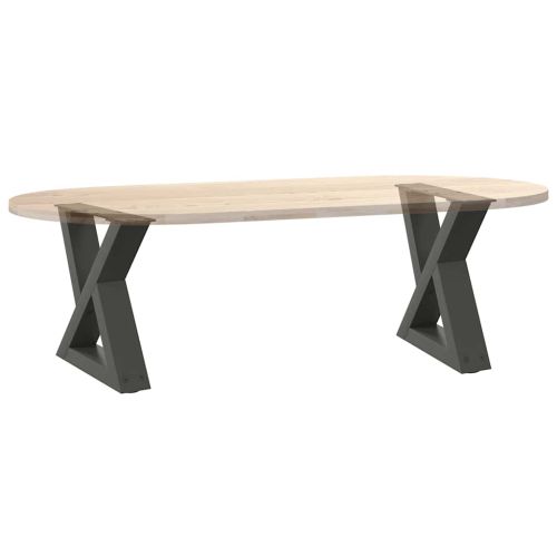 Крака за масичка за кафе, 2 бр., антрацит, 40x(30-31,3) см, стомана