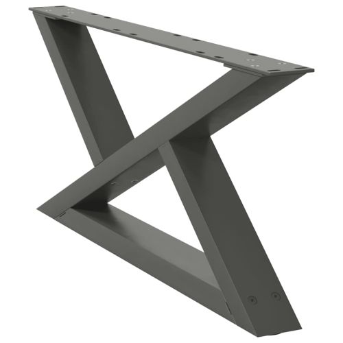 Крака за масичка за кафе, 2 бр., антрацит, 70x(30-31,3) см, стомана