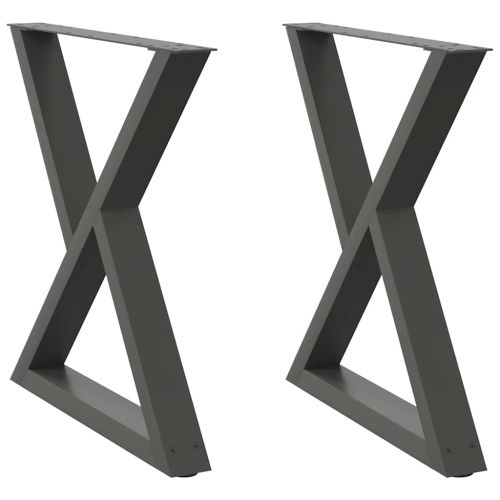 Крака за трапезна маса, 2 бр., антрацит, 80x(72-73,3) см, стомана