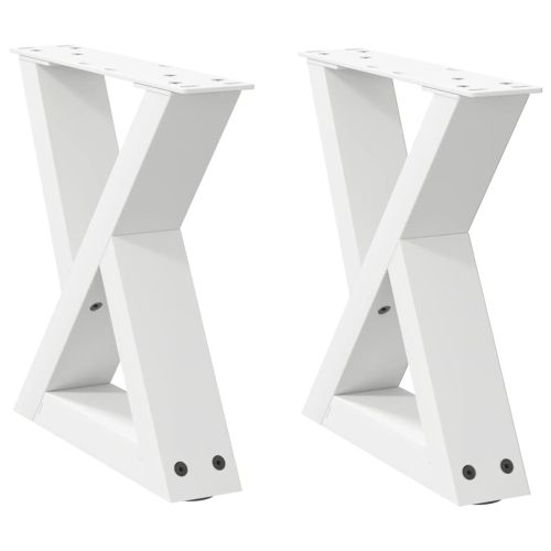 Крака за масичка за кафе, 2 бр., бели, 30 x (30-31,3) см, стомана
