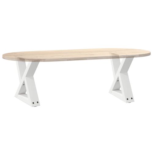 Крака за масичка за кафе, 2 бр., бели, 30 x (30-31,3) см, стомана