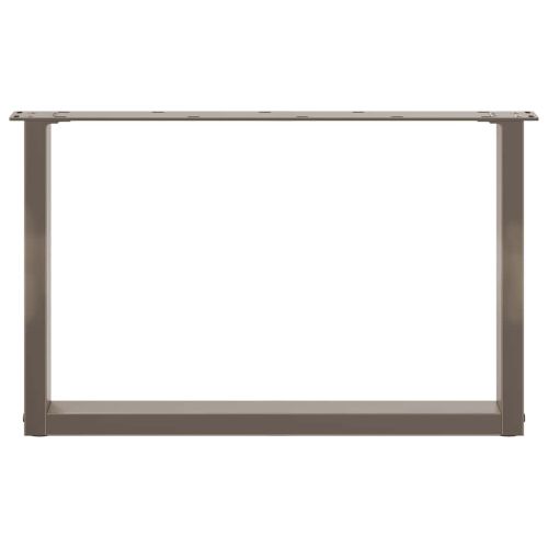 Крака за масичка за кафе, U-образни, 2 бр., естествена стомана, 60 x (42-43) см, стомана