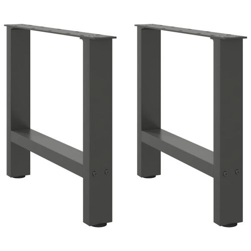 Крака за масичка за кафе, антрацит, 2 бр., 60 x (42-43) см, стомана
