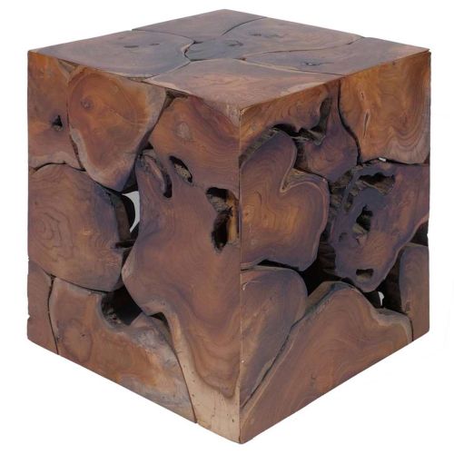 Табуретки 4 бр., кафяви, 40x40x45 см, тиково дърво масив