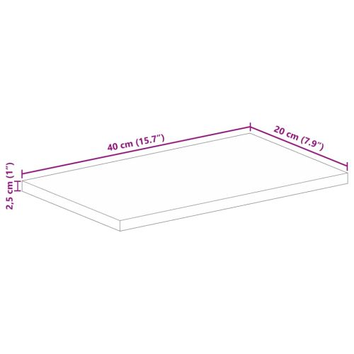 Плот за маса 40x20x2,5 см правоъгълен, масивна дървесина, регенерирана
