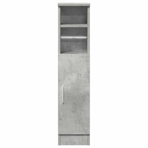 Шкаф за баня с поставка за ролки, бетонно сив, 20,5x22x90 см