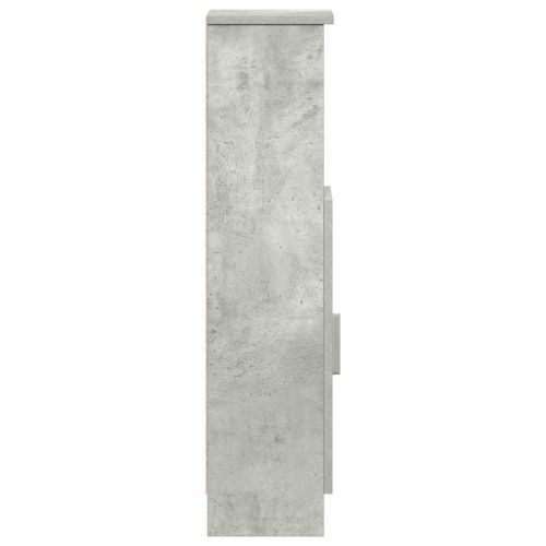 Шкаф за баня с поставка за ролки, бетонно сив, 20,5x22x90 см
