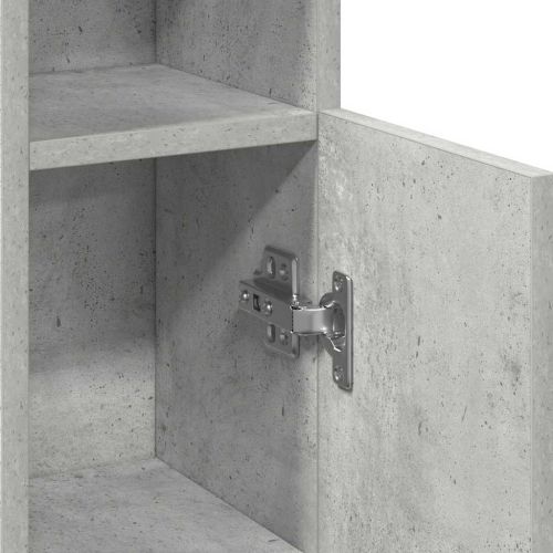 Шкаф за баня с поставка за ролки, бетонно сив, 20,5x22x90 см