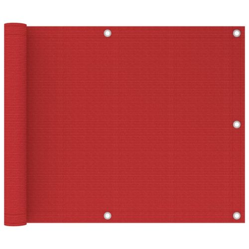 Балконски параван, червен, 75x300 см, HDPE