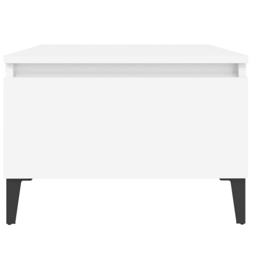 Странични маси, 2 бр, бели, 50x46x35 см, инженерно дърво