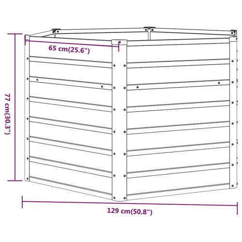 Градинска повдигната леха ръждив 129x129x77см кортенова стомана