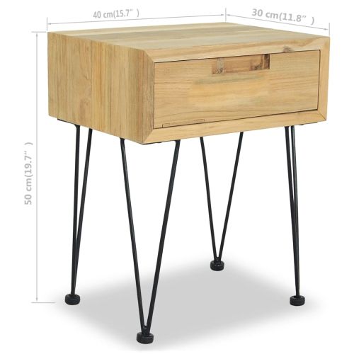 Нощни шкафчета 2 бр 40x30x50 см тиково дърво масив