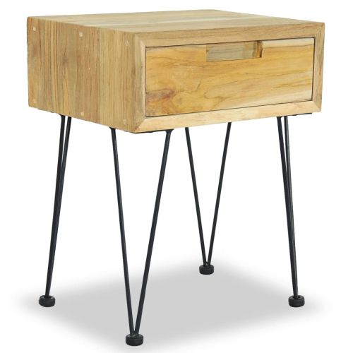 Нощни шкафчета 2 бр 40x30x50 см тиково дърво масив