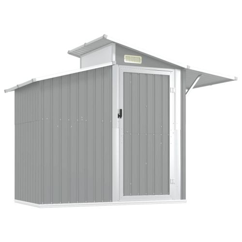 Градинска барака сива 270x130x208,5 см поцинкована стомана