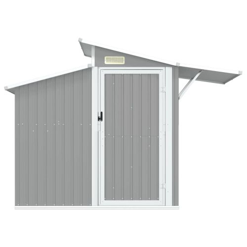 Градинска барака сива 270x130x208,5 см поцинкована стомана