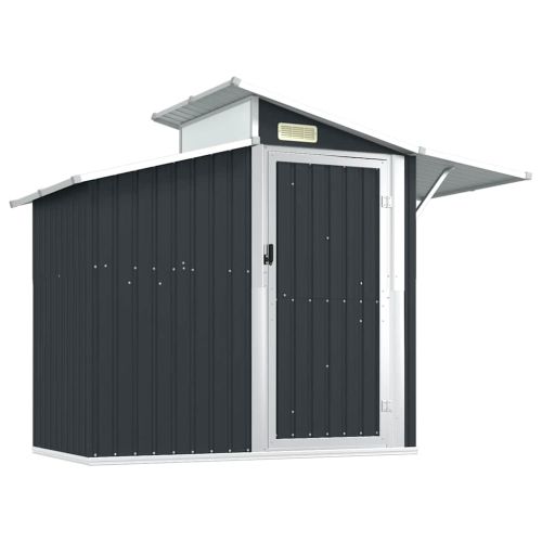Градинска барака антрацит 270x130x208,5 см поцинкована стомана