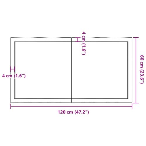 Плот за маса светлокафяв 120x60x(2-6) см обработен масивен дъб