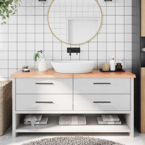 Плот за баня светлокафяв 160x60x(2-4) см обработено дърво масив