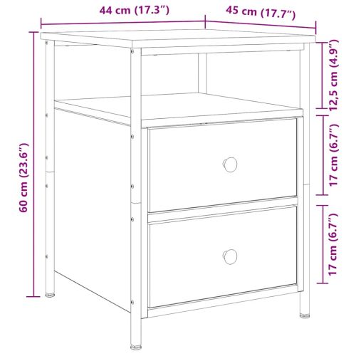 Bedside Cabinet Artisan Oak 44x45x60 cm Engineered Wood - Untranslated
