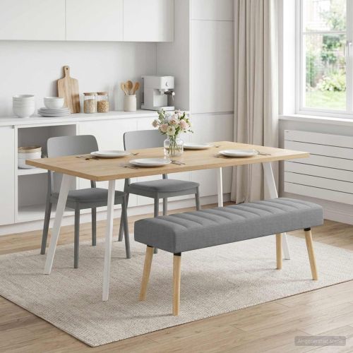 Пейка с канали Светлосиво 110 x 40 x 46 cm Текстил