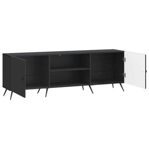 ТВ шкаф 150 x 31 x 50 см Черно Инженерна дървесина