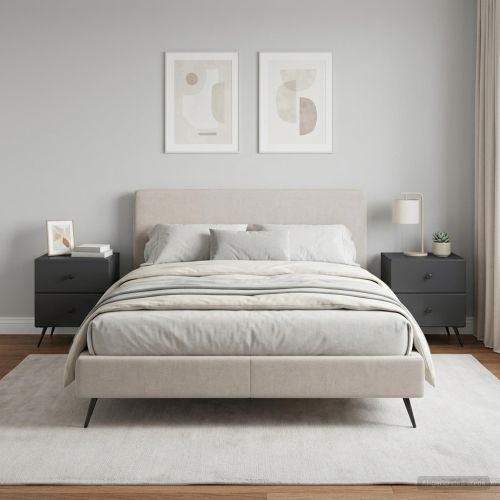 Нощен шкаф 2 pcs Черно 43 x 34,5 x 47,5 см Инженерна дървесина