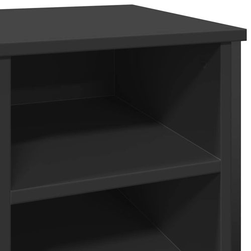 Шкаф за обувки, черен, 90x38x61,5 см, инженерно дърво