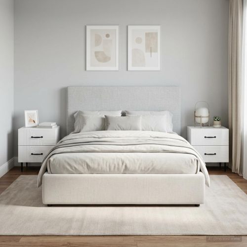 Нощен шкаф с чекмедже 2 pcs Бял гланц 43 x 34,5 x 47,5 см