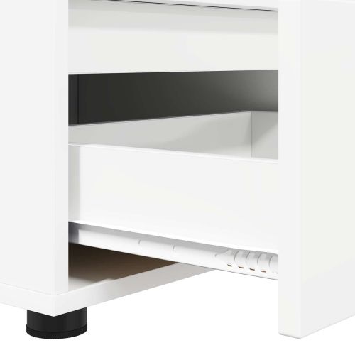 ТВ шкаф с чекмедже Бяло 100 x 48 x 43 см Инженерно дърво
