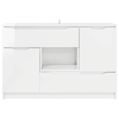 Служебен шкаф Лъскаво бяло 100 x 30 x 65,6 Инженерно дърво