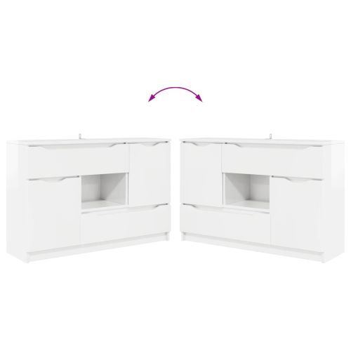 Служебен шкаф Лъскаво бяло 100 x 30 x 65,6 Инженерно дърво